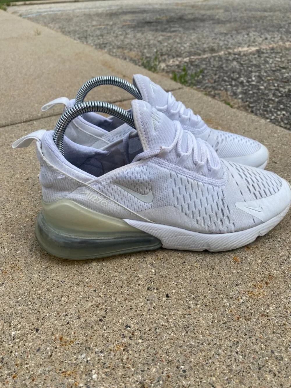 Share Nike Air Max 270 Shoes Youth Size 6.5Y US White Running Sneakers 943345-10